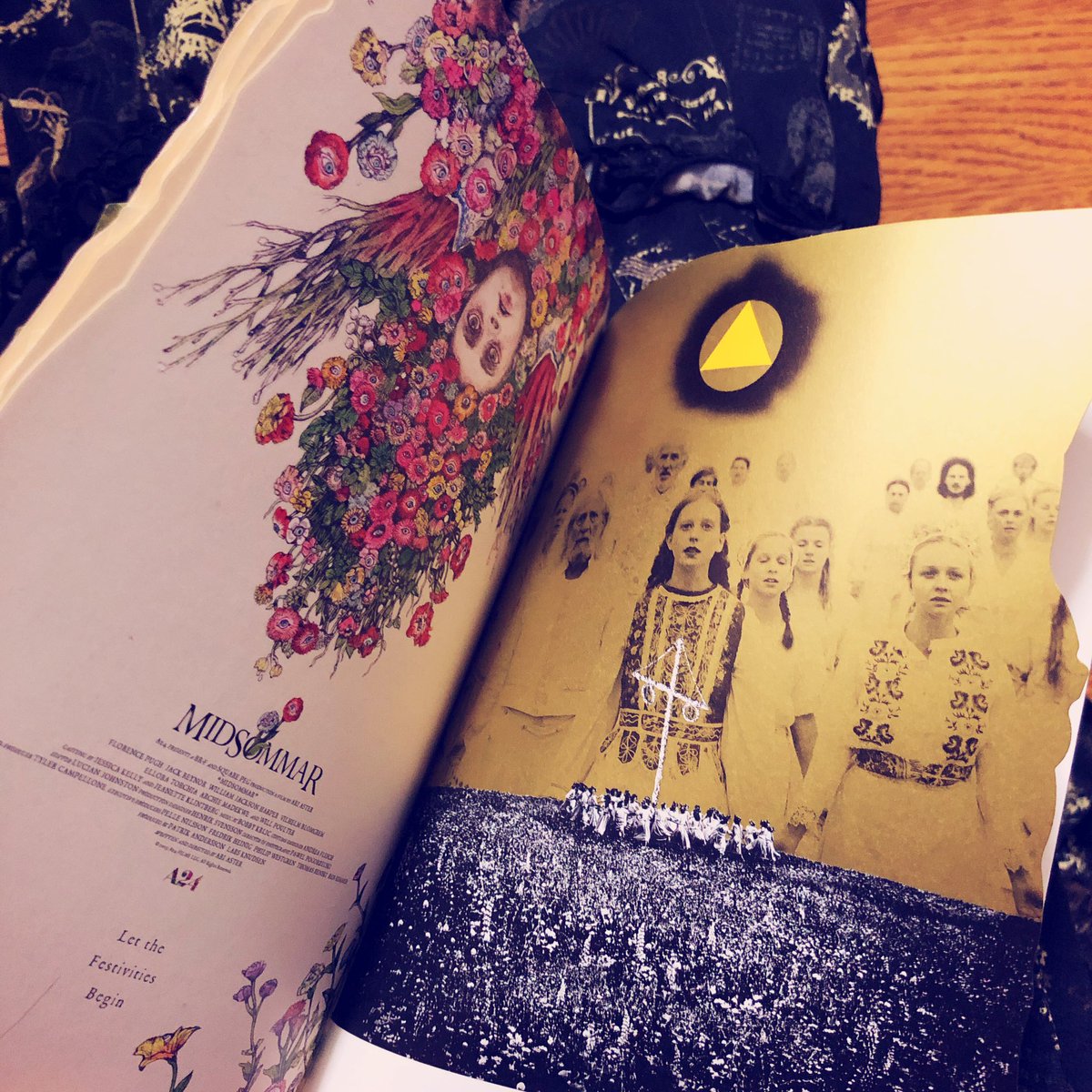 ミッドサマーのパンフすごい…本編にでてくる羊皮紙みたいな本と同じ感じのなんかあの…あれ…装飾になっててすごい…これ…みんなーー