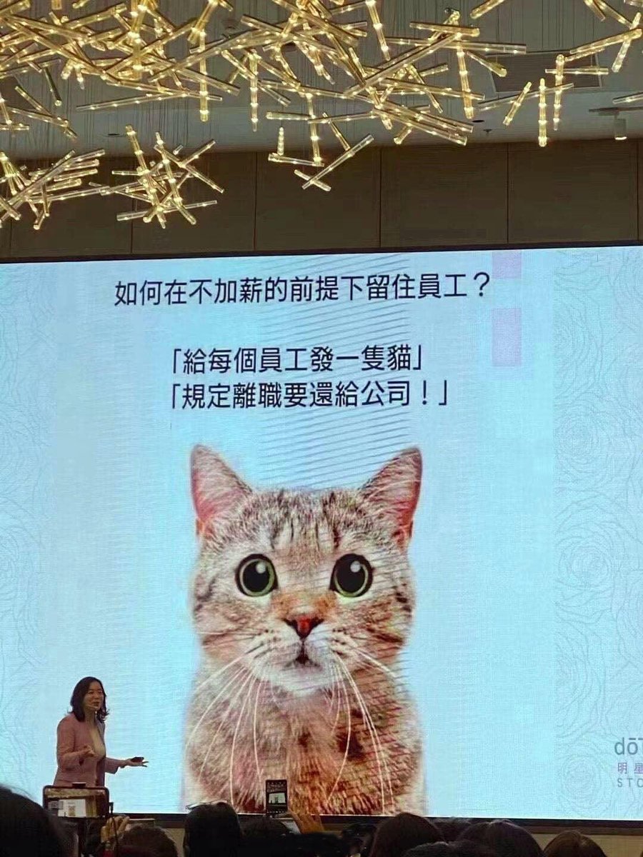  「全社員に猫を与える」 「退職時には猫を会社に返すという規定を作る」 