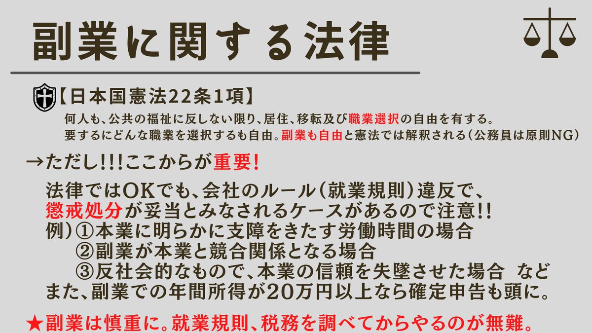 仕事に関する法律等を知らないで、働いている人の多さに