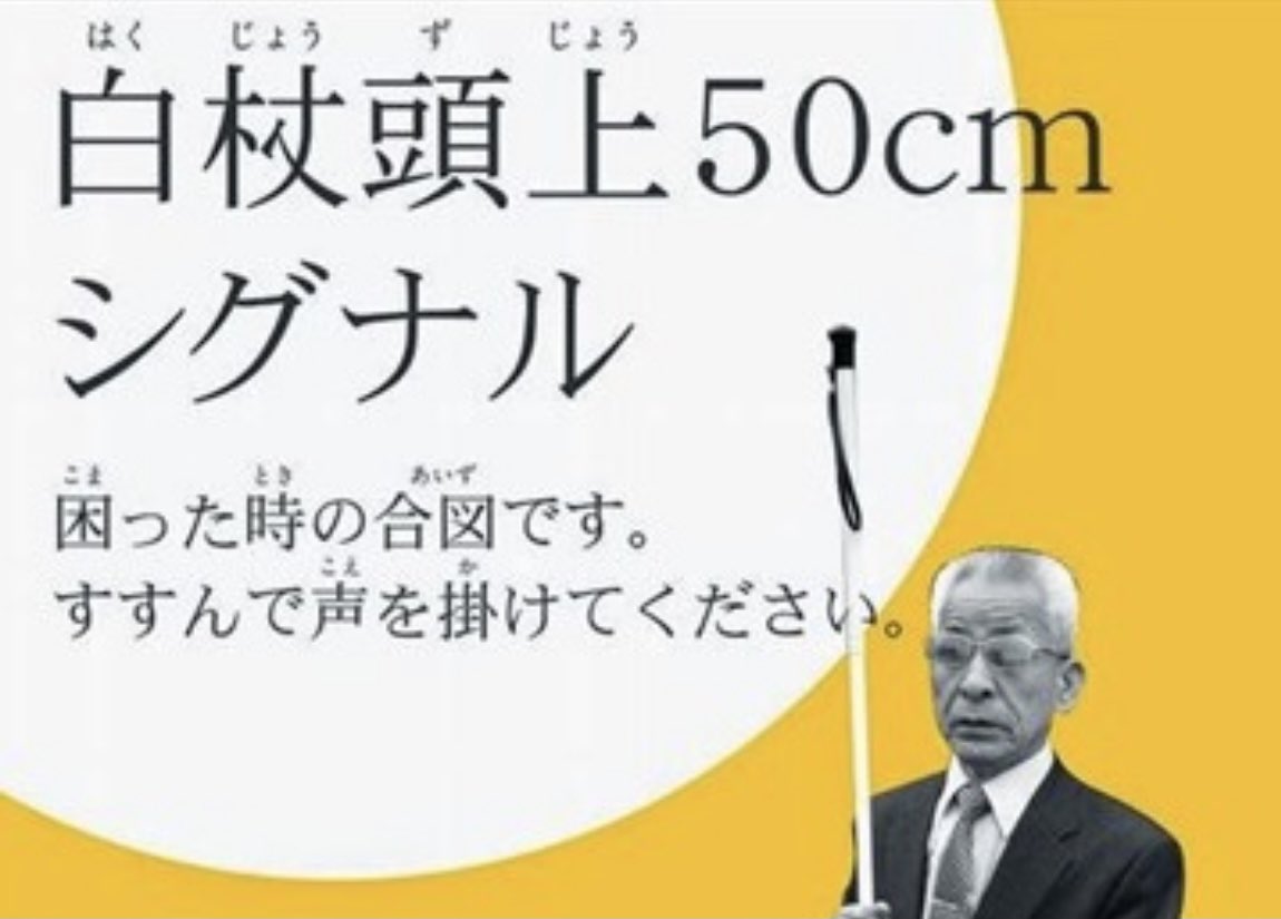 昨日電車が途中駅に止まると、ホームで白杖を両手で握りしめた方が混雑の対流の中に