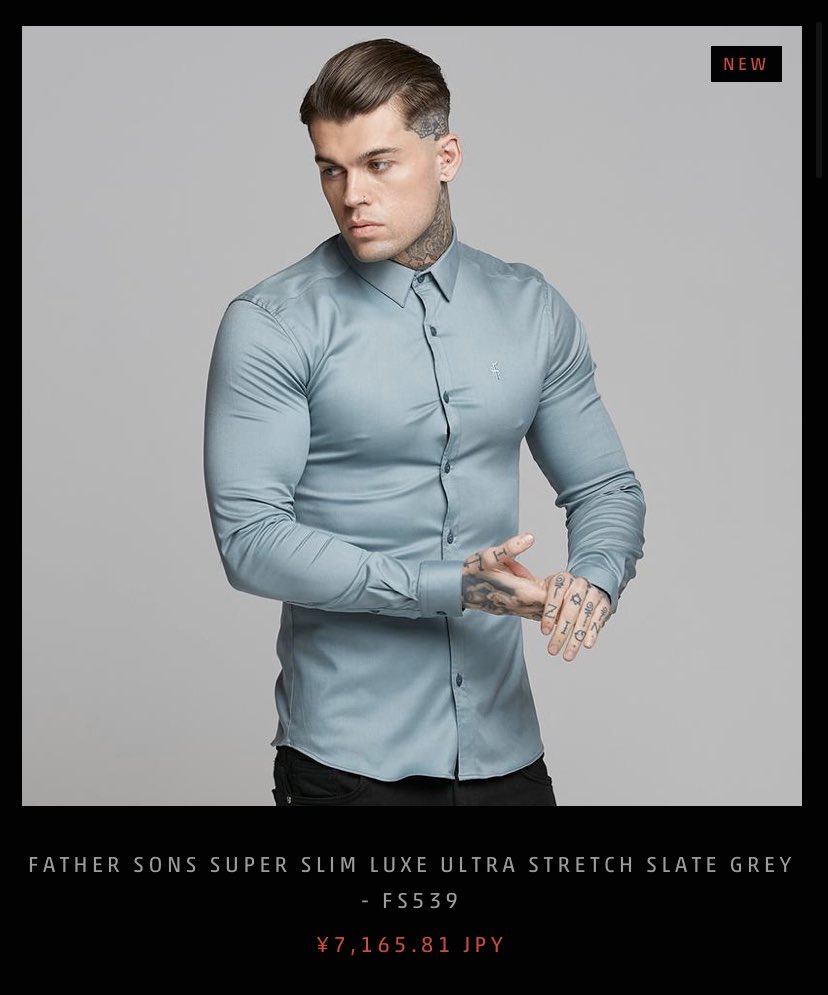 TLにマッチョ向けアパレルブランドのYシャツが流れてきたからHPに飛んでみたら笑ってしまった  4枚目がお気に入り 