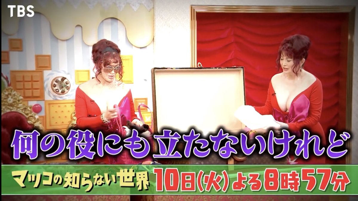 来週のマツコの知らない世界は『叶姉妹の何も入らないバッグの世界』