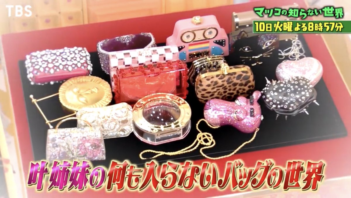 来週のマツコの知らない世界は『叶姉妹の何も入らないバッグの世界』