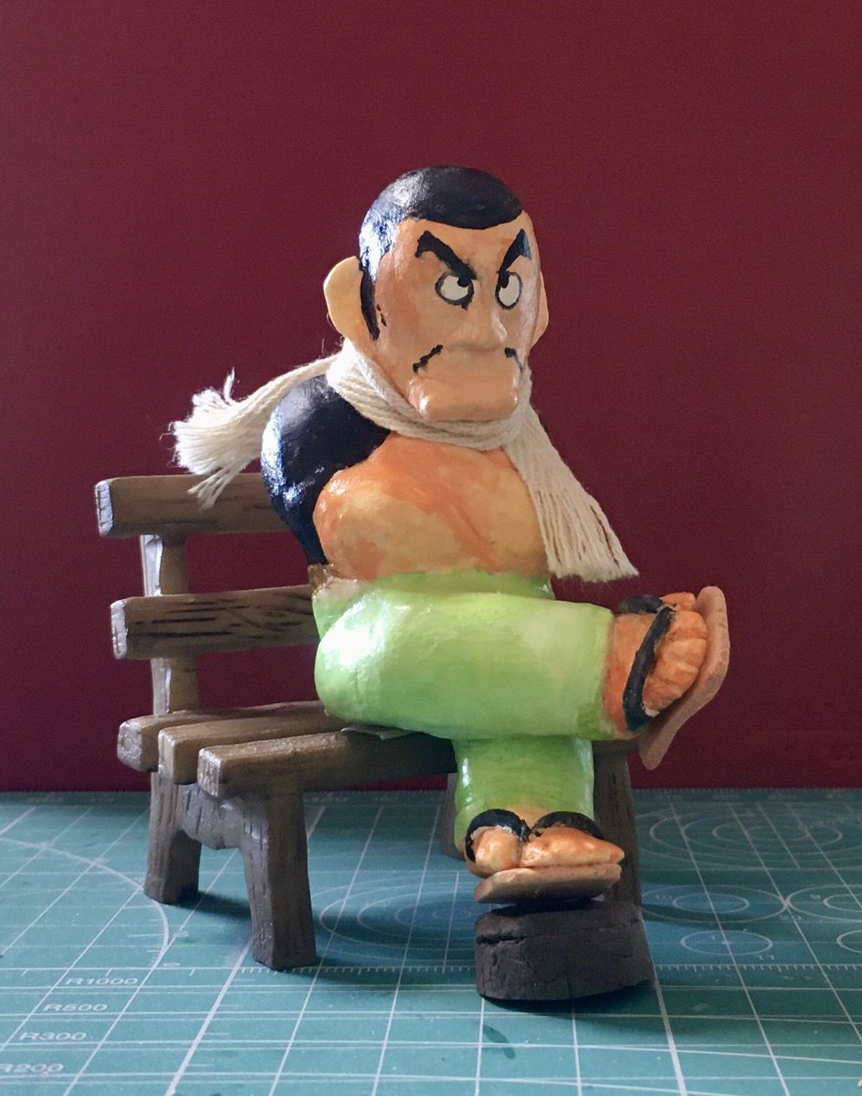 オカン78歳、粘土でいろいろ立体作りに凝っていたが、ついにテツを完成