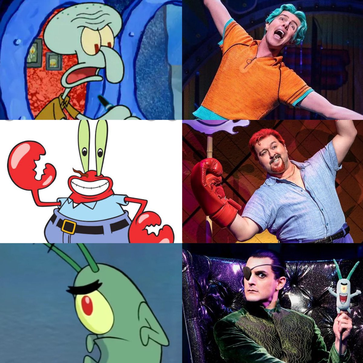 #スポンジボブミュージカル 正直キャラ分からなくても全然平気なんですけど、分かってると面白い部分もあるので主要メンバーをまとめてみました(ツリーへ続く) 