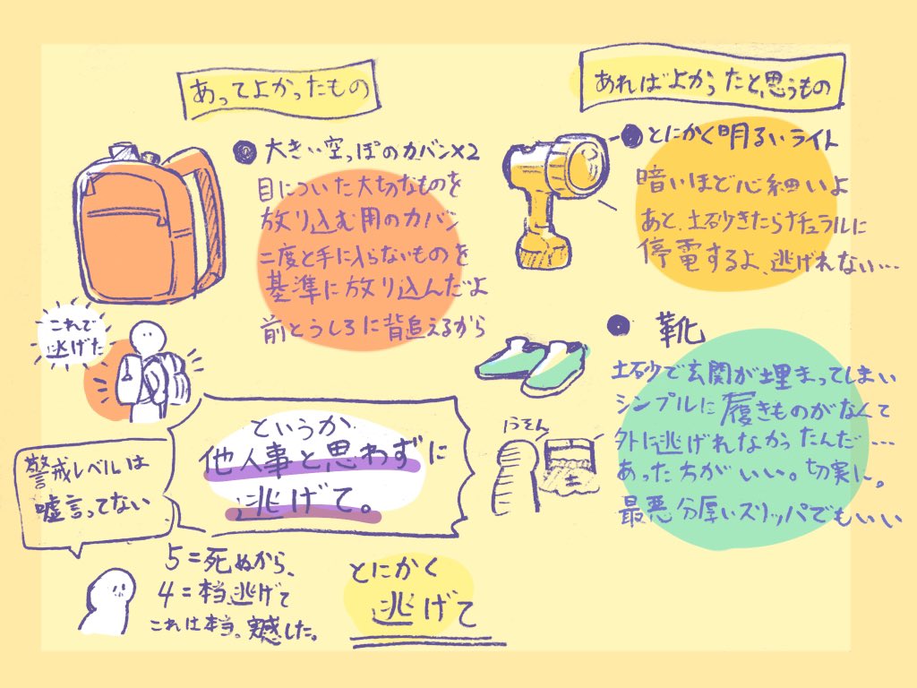 数年前、真夜中に土砂崩れに遭った時「これがあればとりあえず逃げれる」と思った3種の神器 
