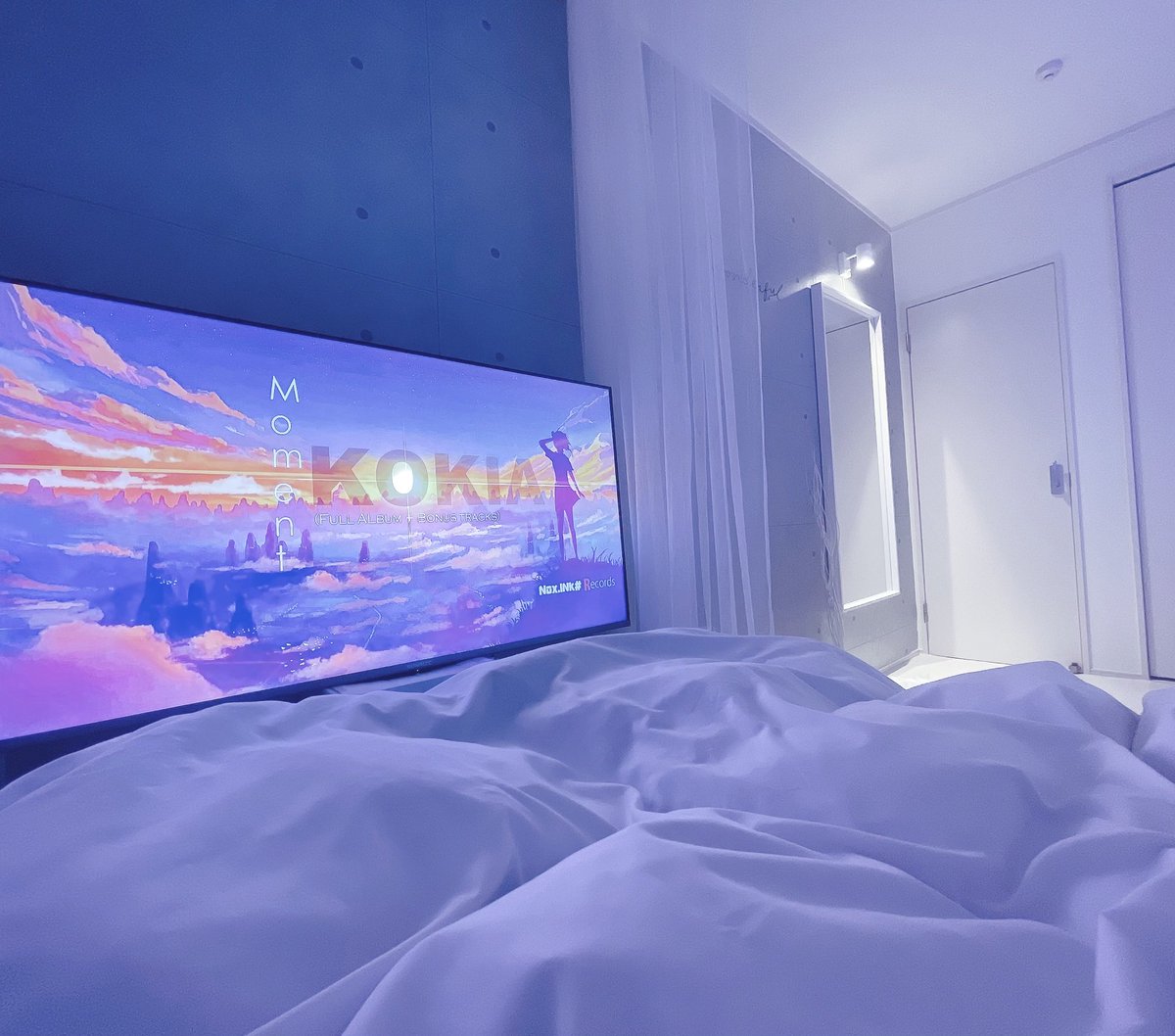 8畳で狭いけどゲームできてダブルベッドで寝ながら60型で映画見れる部屋なので誰か一緒に住む