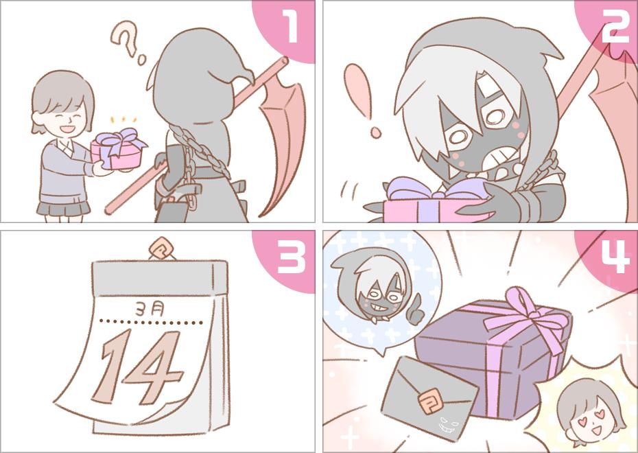   この企画に協力してくれた総帥・アダム・サーティーンに『チョコをあげる』と、あなたの名前入りの限定メッセージカードとお礼の品が届きます