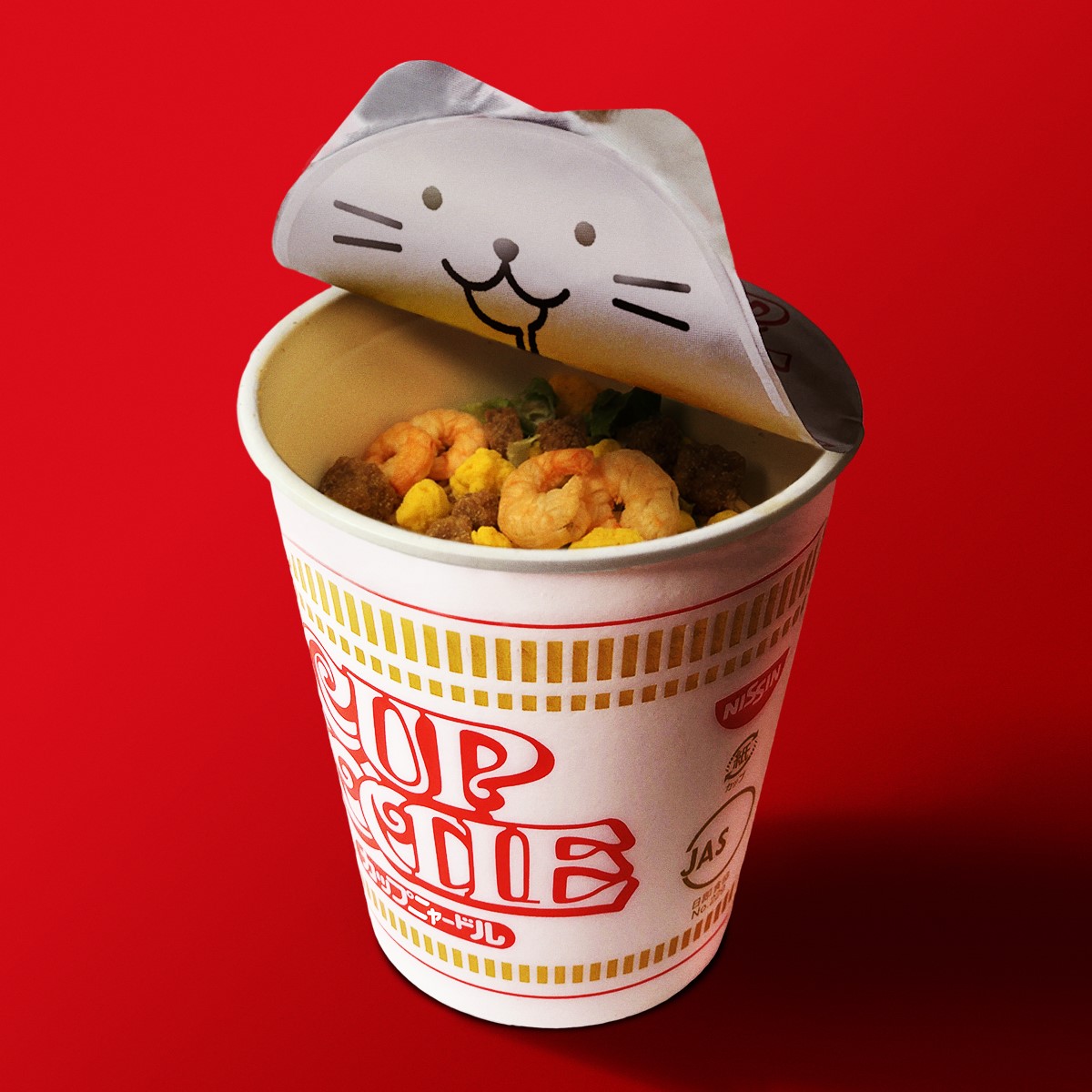 開け口が二つ・・・？ と思わせて「カップニャードル」 #猫の日 