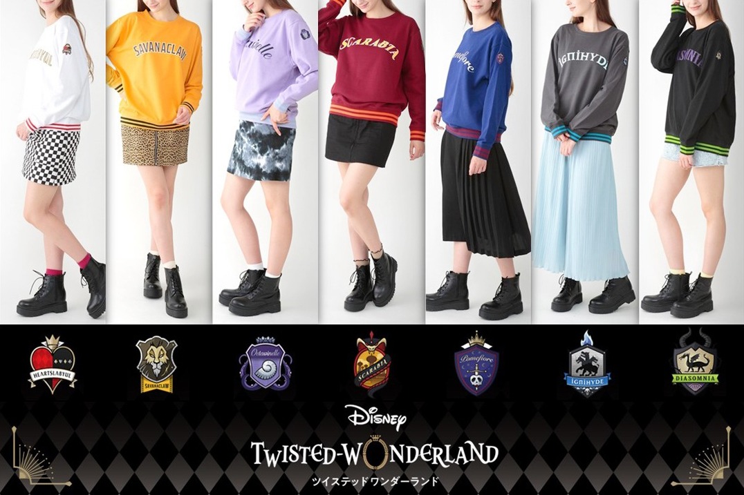 より 『ディズニー ツイステッドワンダーランド』のスウェットが登場🎶 各寮章ワッペンがワンポイントデザインのカレッジ風アイテムです✨ 詳細はこちら ⇒ #ツイステ