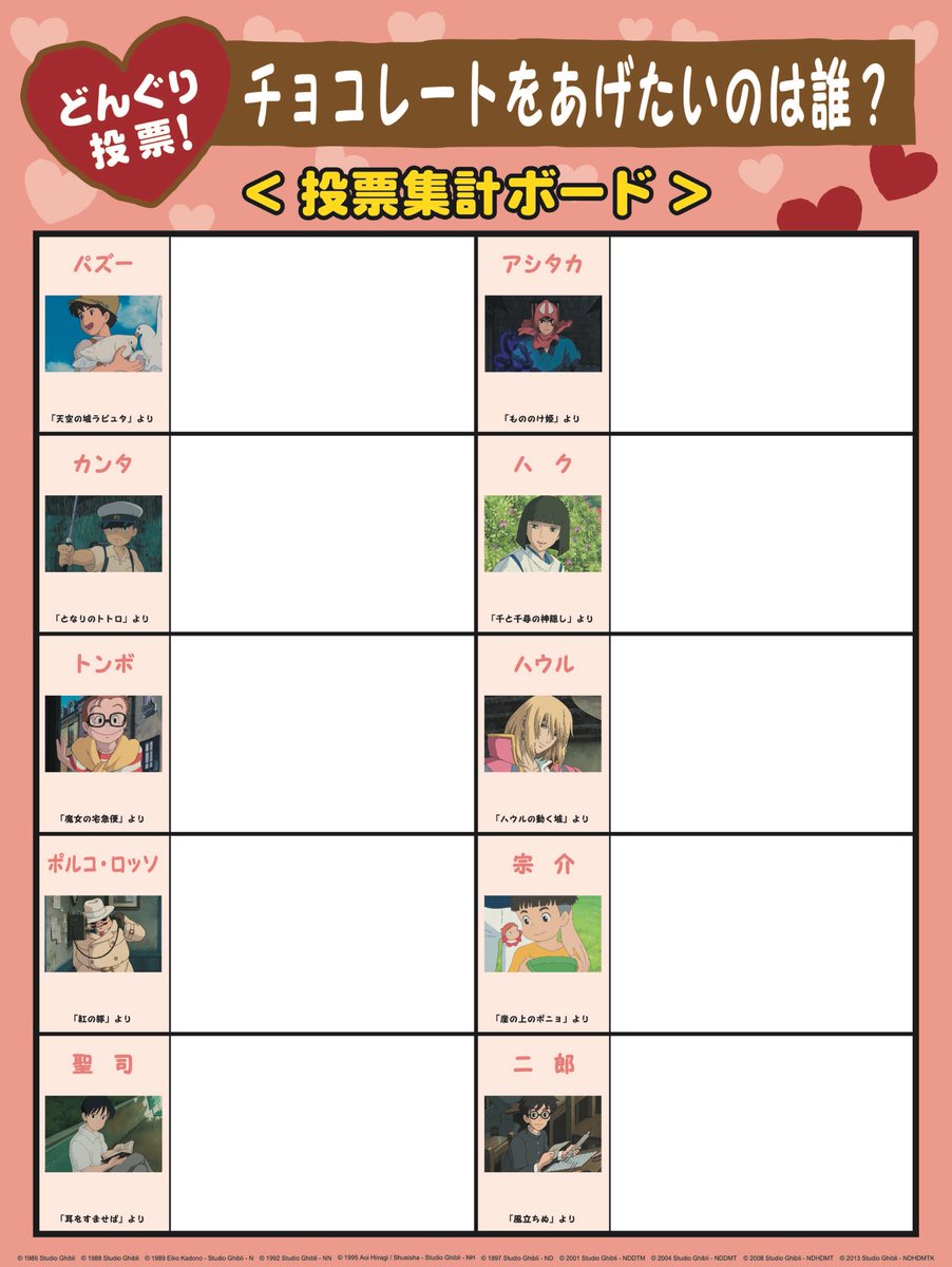 ⭐️お知らせ⭐ どんぐり共和国による 人気投票企画第3弾❗️😆 『チョコレートをあげたいのは誰