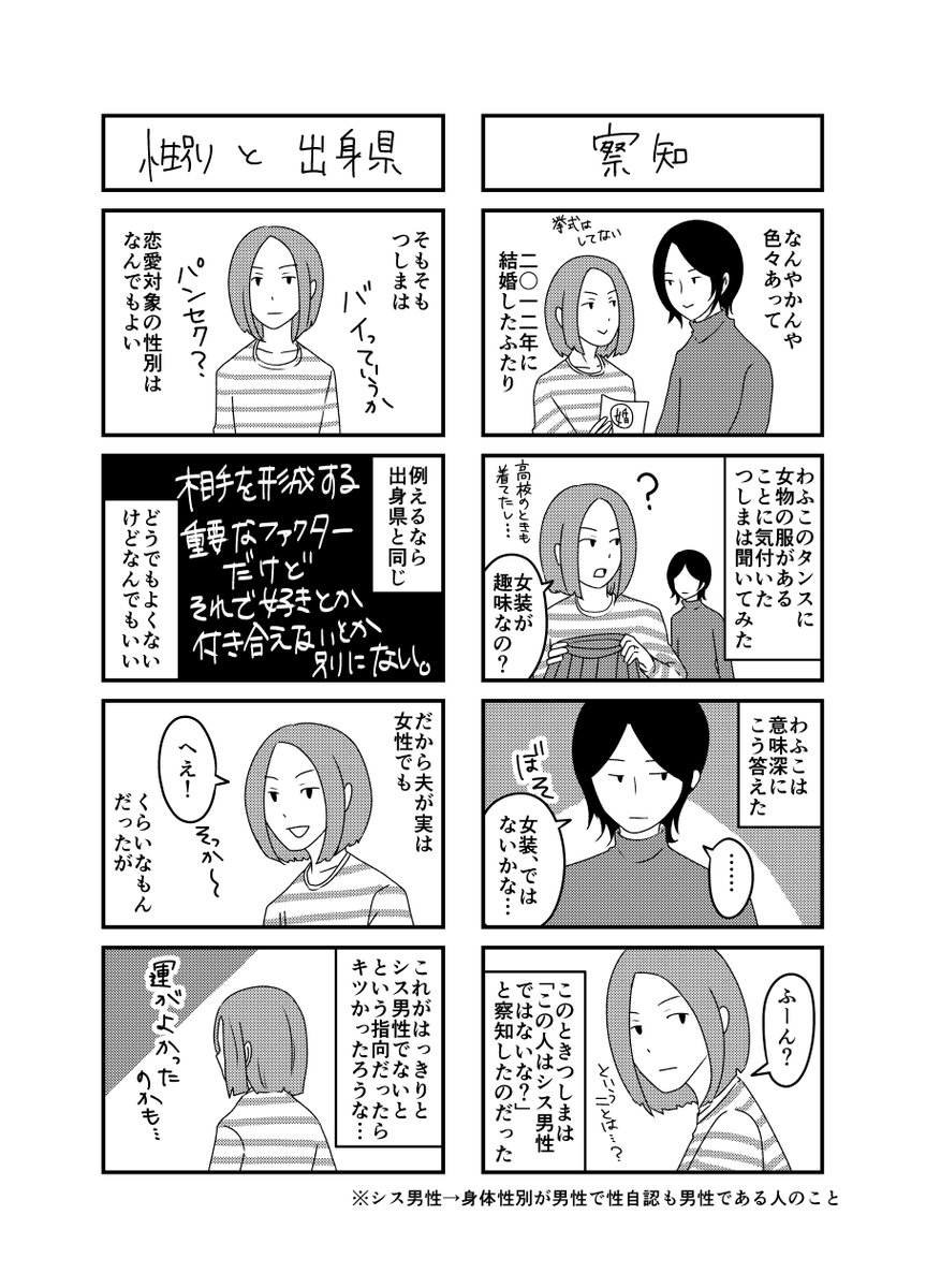 性同一性障害(MtF)の配偶者とのことを描いたエッセイ漫画です
