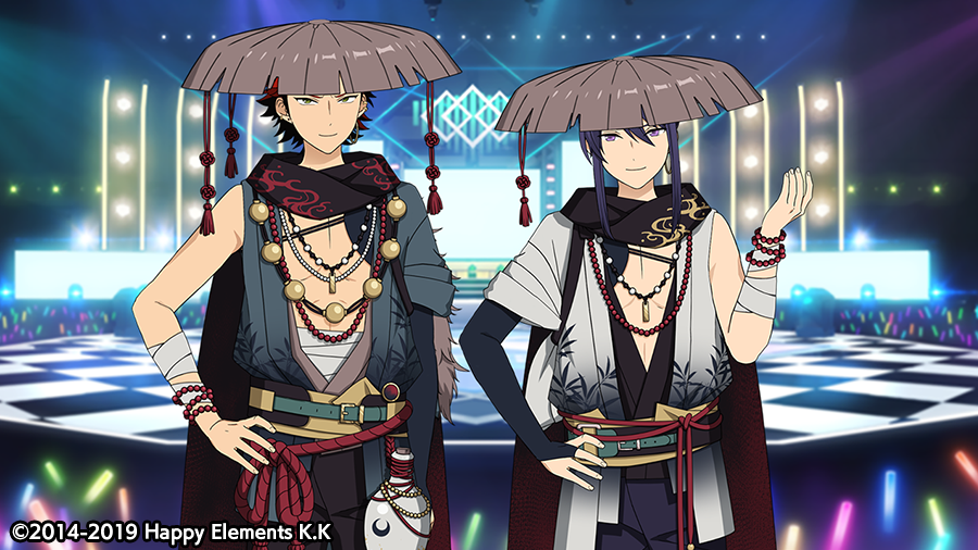 【スカウト情報】 紅郎と颯馬のカードにはルーム衣装が付いています🎵 ⭐5 鬼龍 紅郎:【風来坊衣装】 ⭐4 神崎 颯馬:【風来坊衣装】【私服(春〜夏)】 マイルーム、アイドルルームで着せ替えてみてください👕 ※衣装はアイドルロードより開放することができます