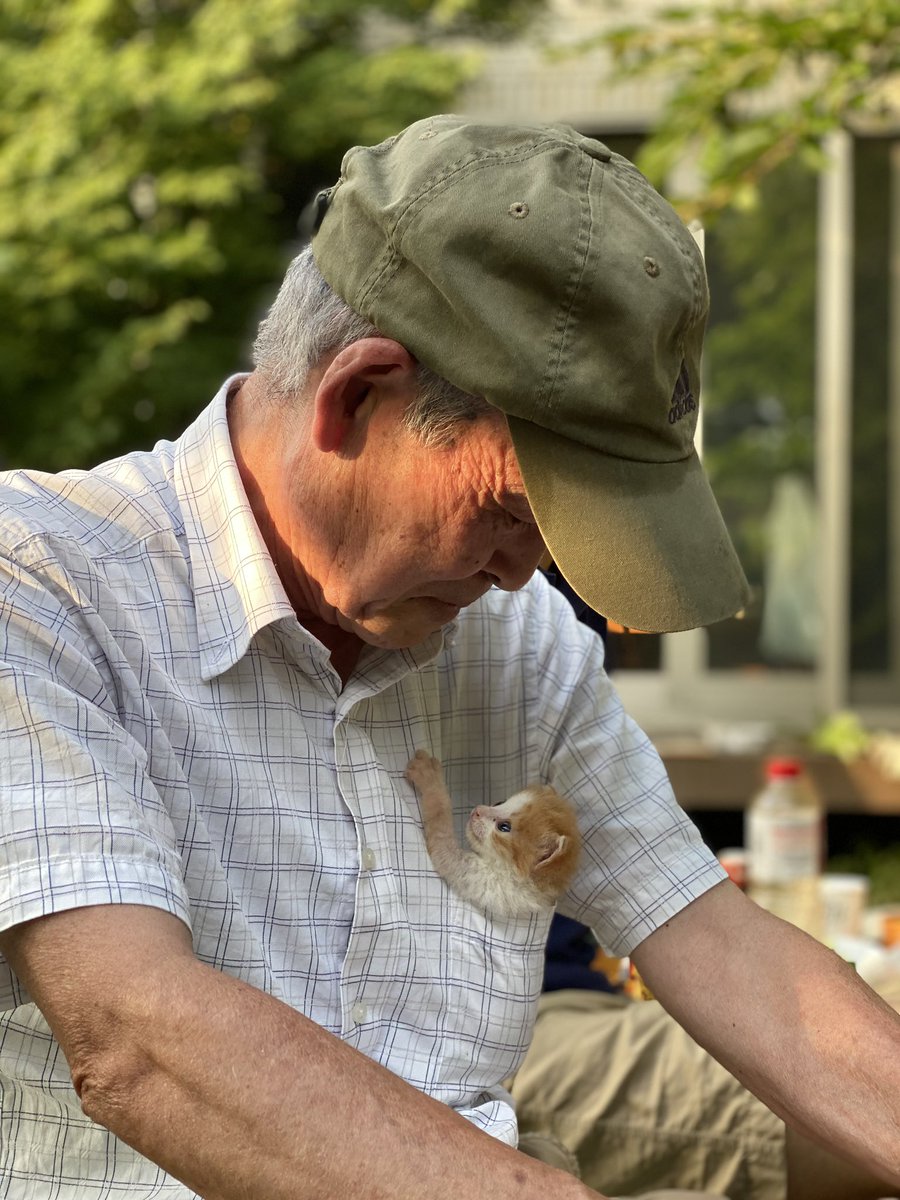 去年の夏は ポケットサイズうにもBBQに参加してたね  じじい達が代わる代わるポケットに入れてた 