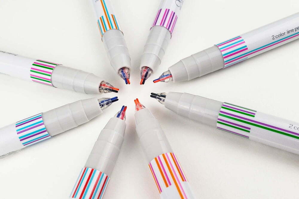 “2色線が同時に描ける”水性ペン「ツインク」飾り線＆ネオン風イラストを簡単に、全8色で -  