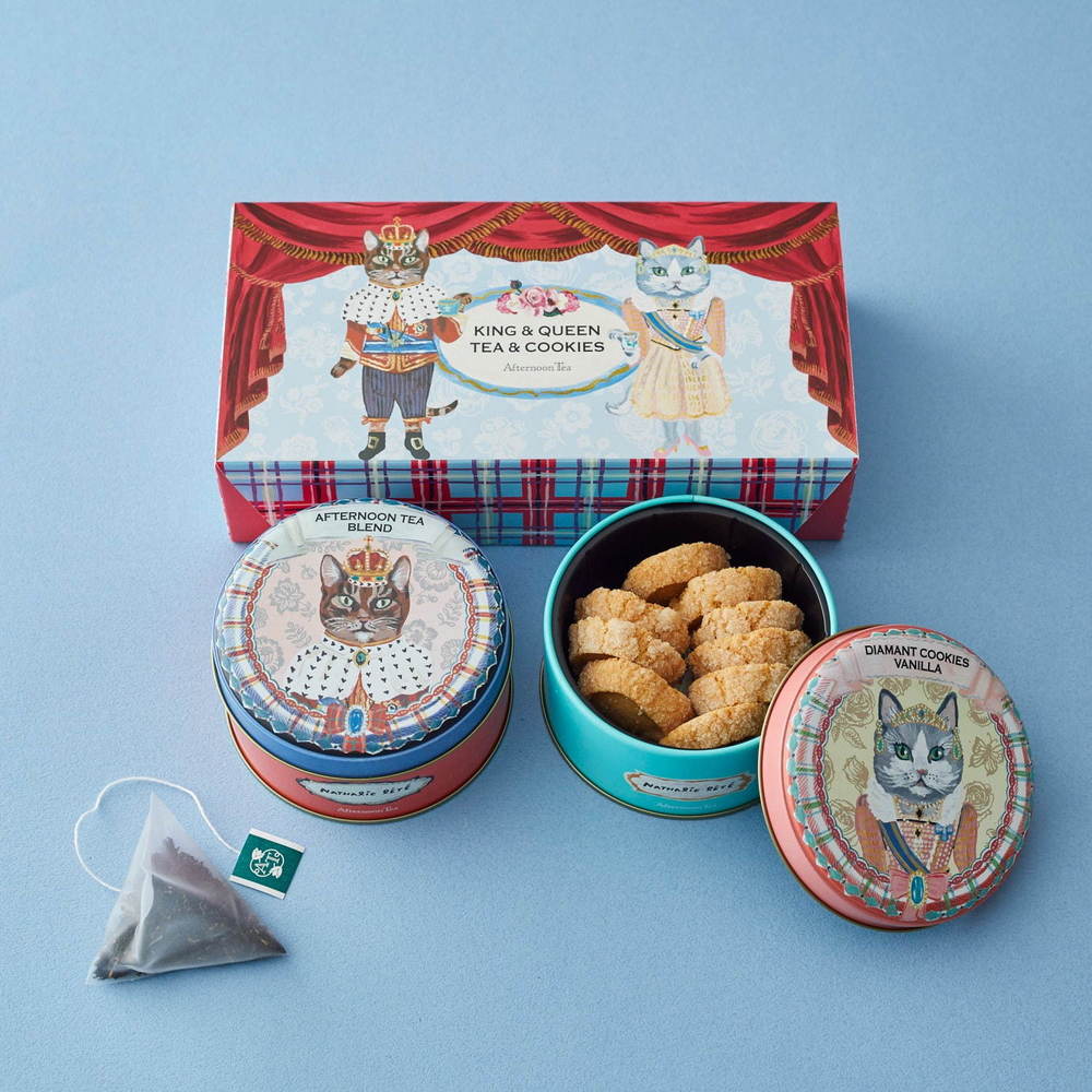 アフタヌーンティー・ティールーム“猫のキング&クイーン”を描いた「秋の味覚」紅茶と焼き菓子【新作追加】 -