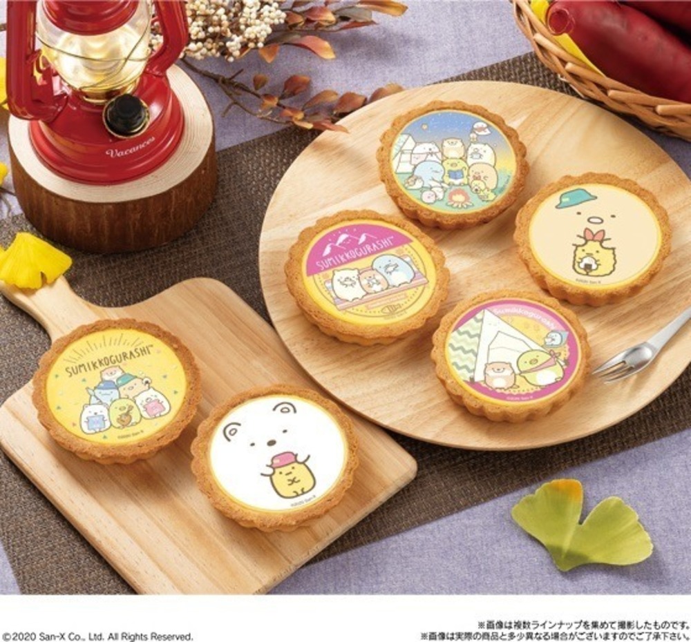 「すみっコぐらしタルト スイートポテト風味」全国ファミリーマートで、キャンプを楽しむ全6種の絵柄 -