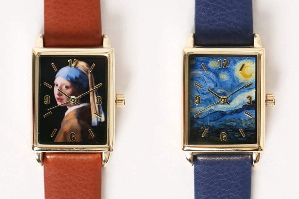アート鑑賞気分が楽しめる「絵画ウォッチ」モネ・ミュシャ・ゴッホ・フェルメールの名作が腕時計に -