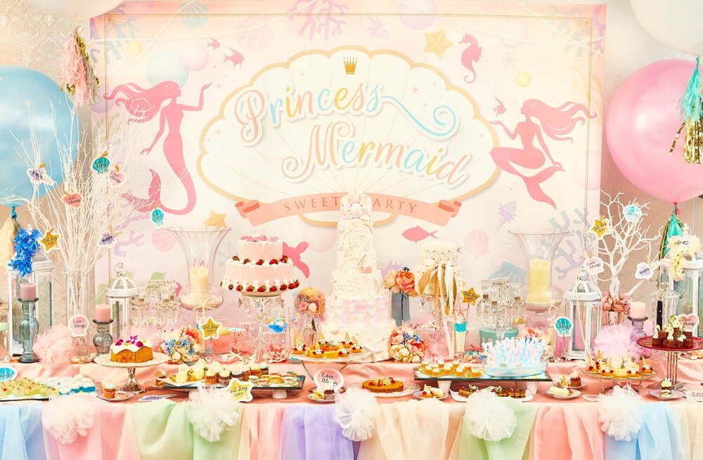 ‟人魚姫”テーマのデザートブッフェが千葉・浦安で、真珠貝のマカロン&サンゴのカップケーキなど -  