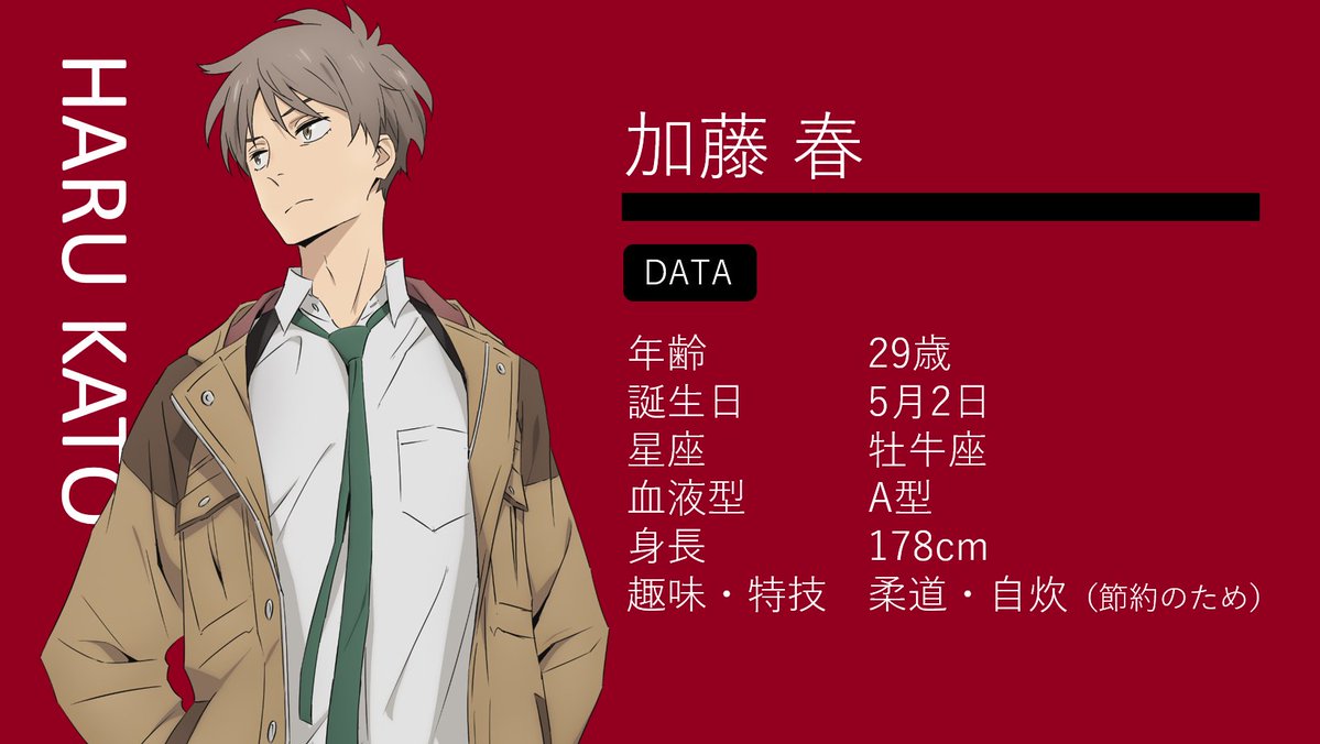 【キャラプロフィール公開】 続いて、加藤春のプロフィールを公開します