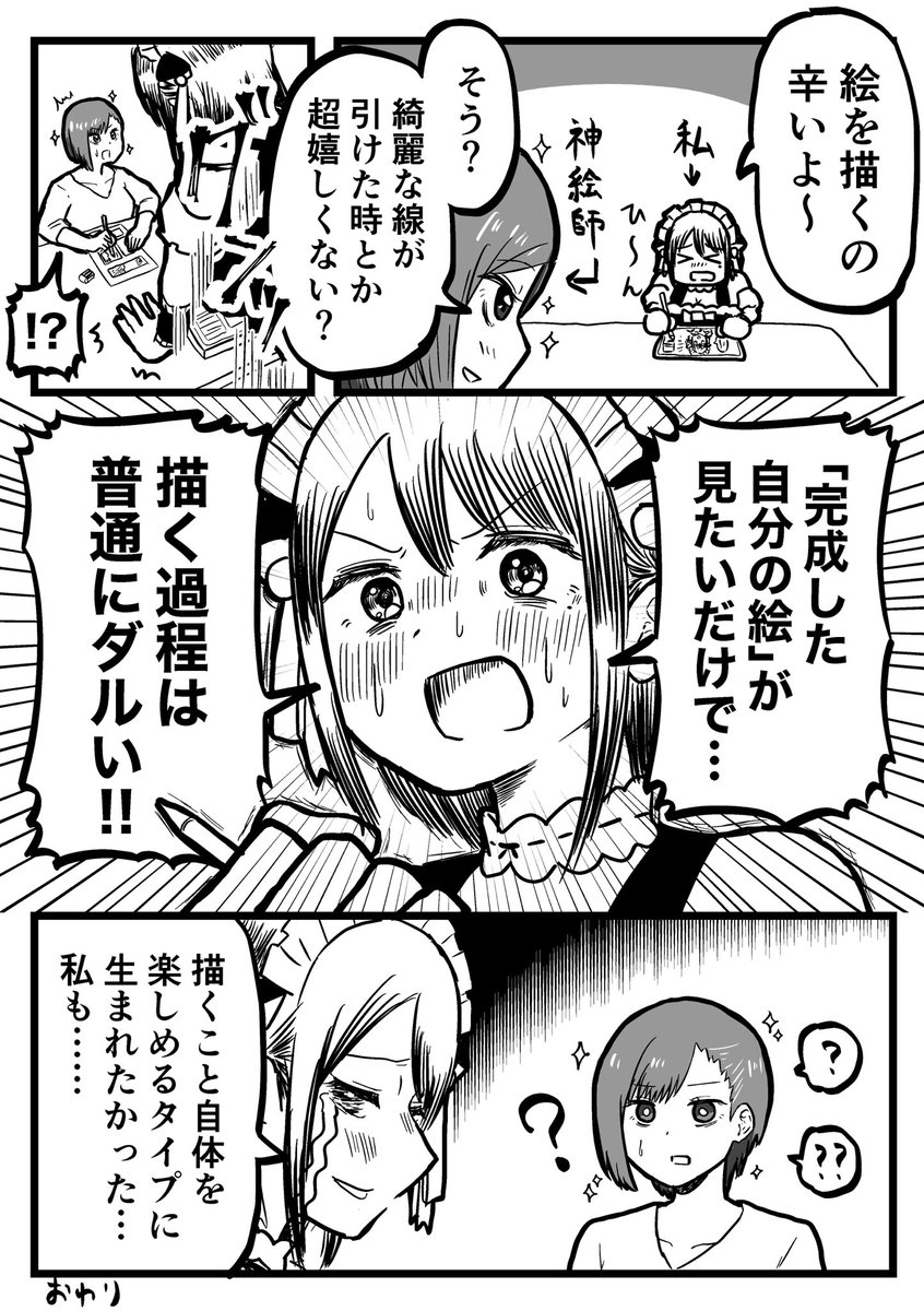 神絵師の友人とモチベ低すぎる私の会話です 