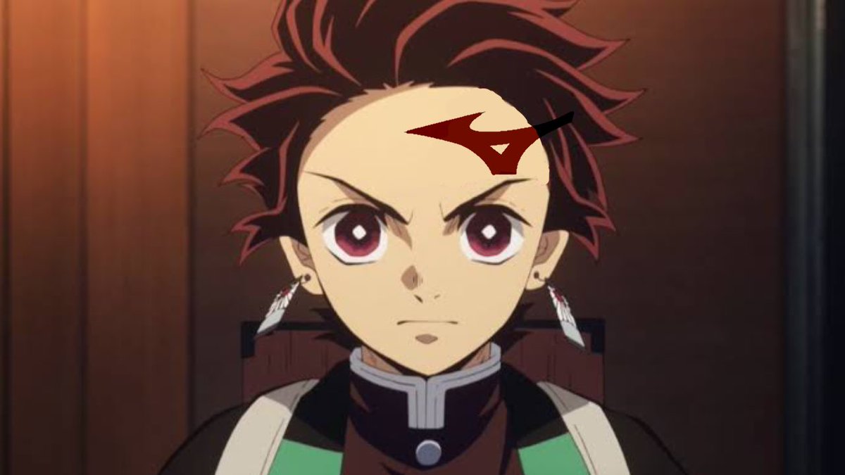 大型スポンサーが付いた炭治郎 