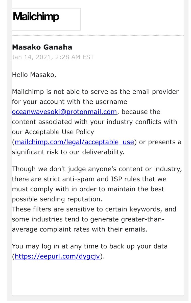  昨夜第二回のメルマガを作成したのですが、届かないという方々の声が多く何故かと思っていましたら、この様な通知が届いていました