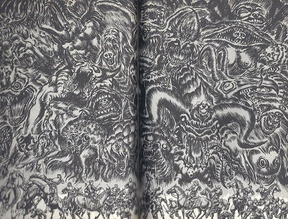 最近ウチを知った方は初めて見るかも知れませんが『ミナミの帝王』のアシスタントの画力が高すぎて背景が怖すぎるシーンを集めています 左がベルセルクの「蝕」で、右がミナミの帝王の「中年男性が結婚するのは、天から垂れた蜘蛛の糸を登りきるような確率でっせ~