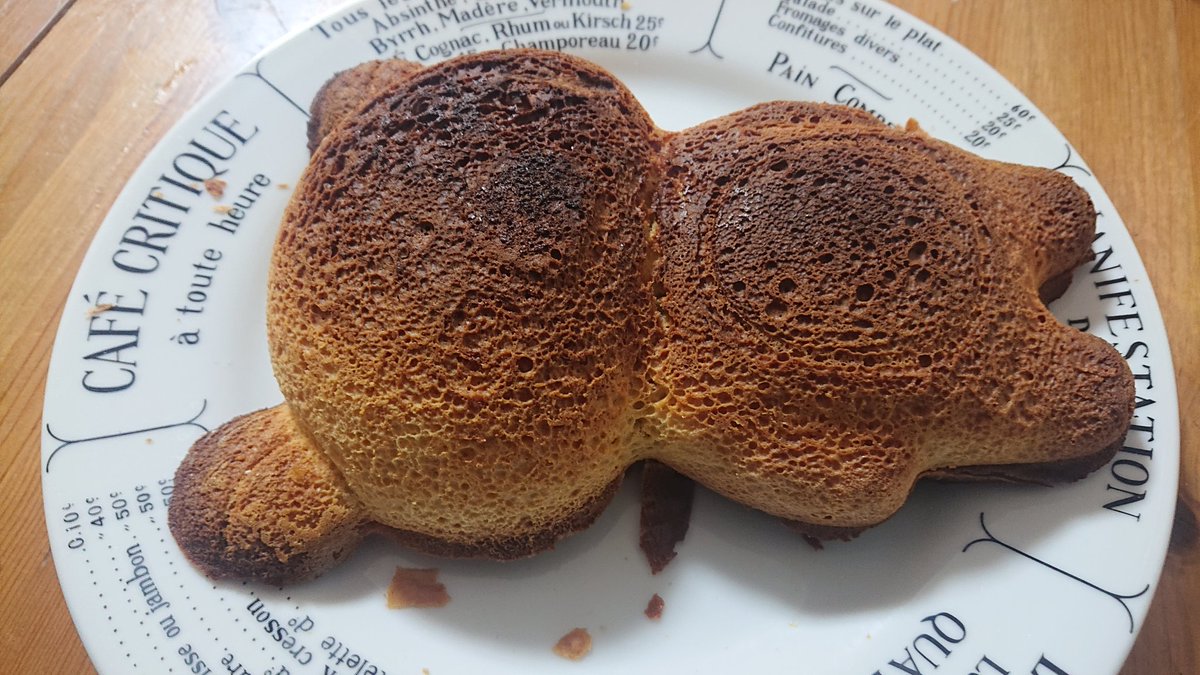 リラックマの型でホットケーキ焼いたんだけど…  なにこの焼死体… 