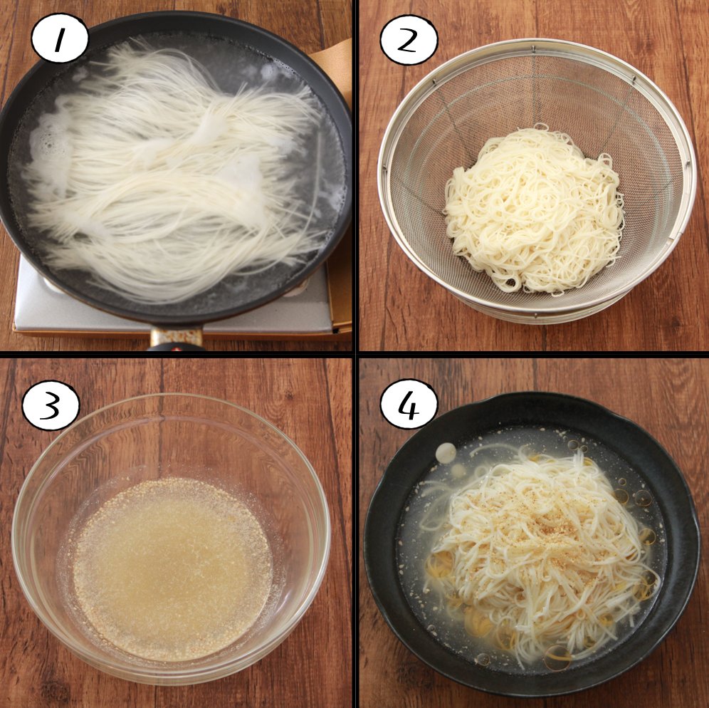 無限リピートの未来が見えるにんにく効いたかけつゆが激うまな【うま塩にんにく鶏素麺】です