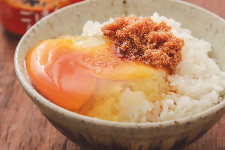   明太子×卵のW卵でTKGするとやばい旨さです