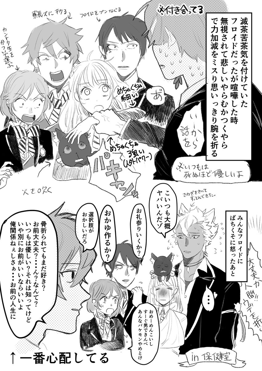 #twstプラス ⚠️監督生🌸♀思いっきり顔あり・喋る ⚠️暴力表現あり ⚠️卒業後偽造などあり ⚠️なんでも許せる方向け ⚠️まじでなんでも許せる方向けフロ監♀🦈🌸 