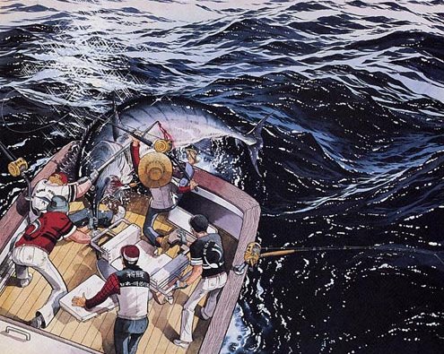 釣りキチ三平の水の表現で一番白目になったのコレ…