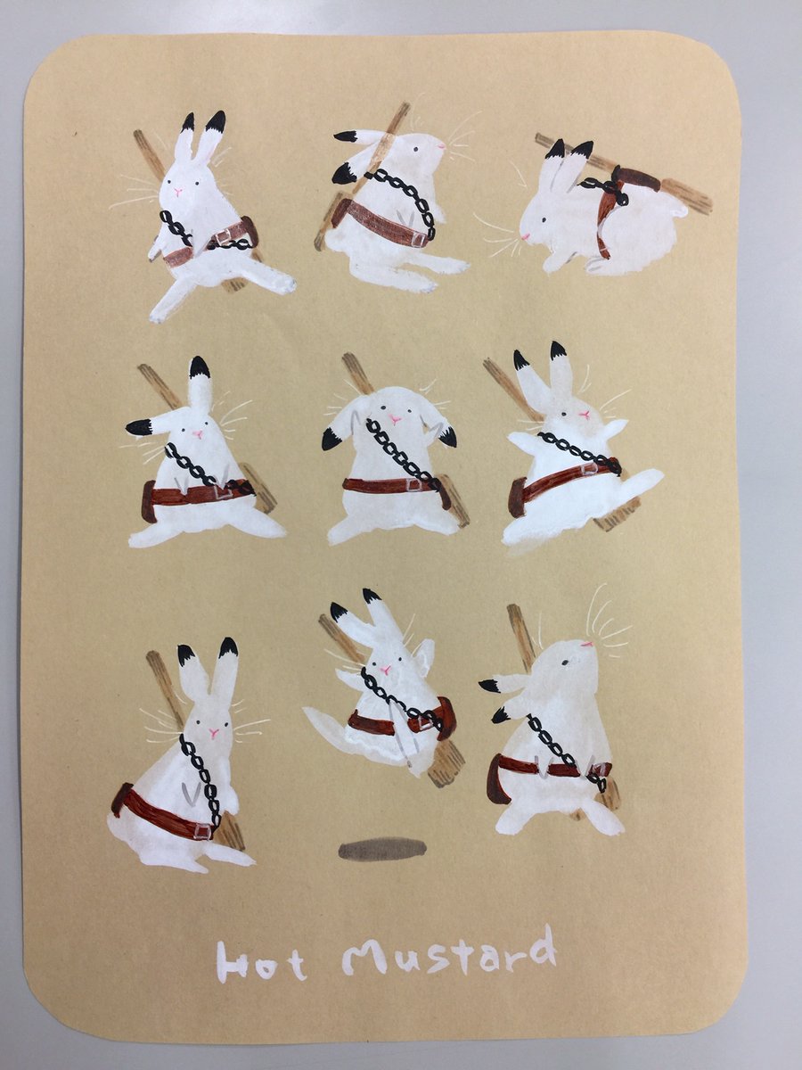 江口先生の令和一発目の落書きは、茶色い紙に白が映えてるこの２枚です