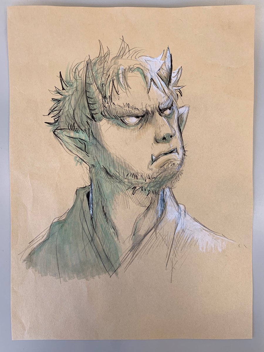 今週の江口先生の落書きは、まるで実物を写生したかのような４人