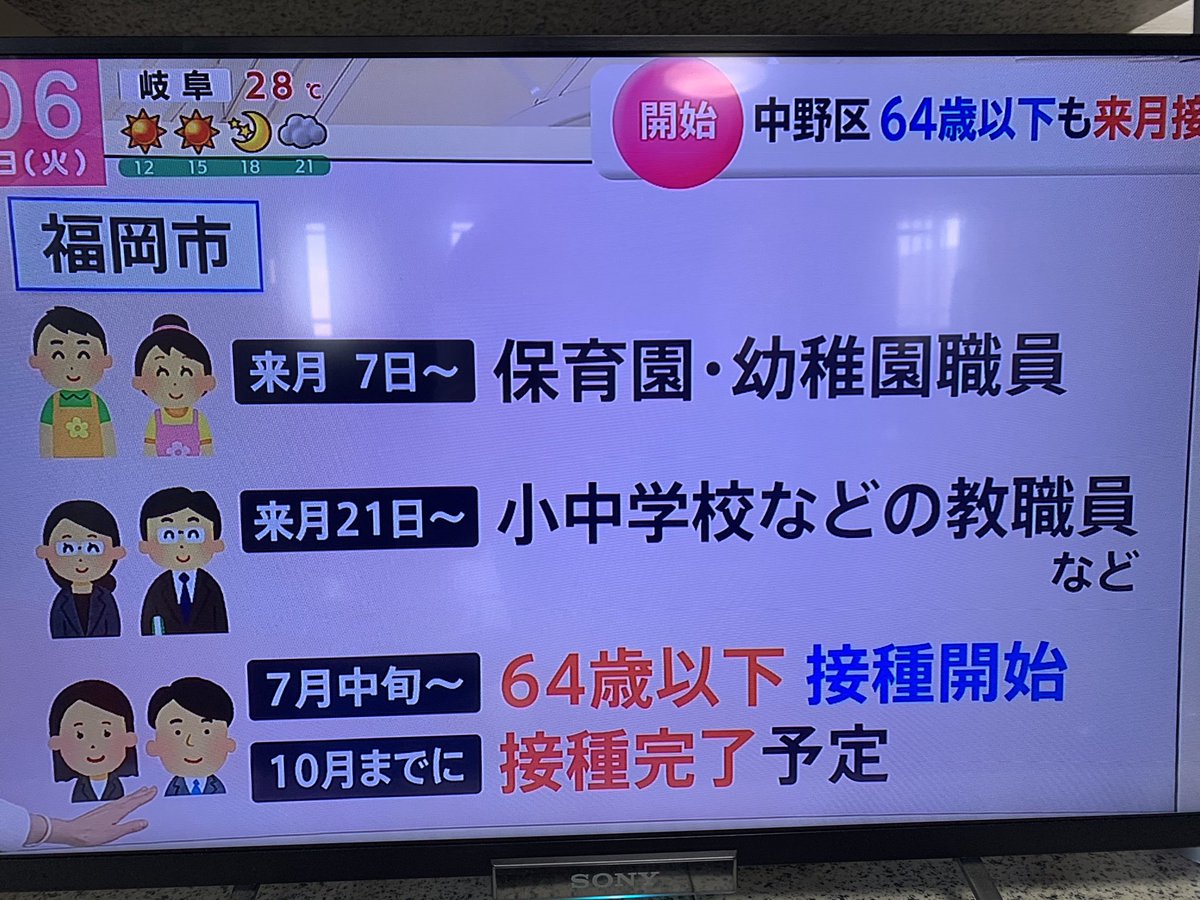 福岡は職業によって、ワクチンの接種時期を決めた