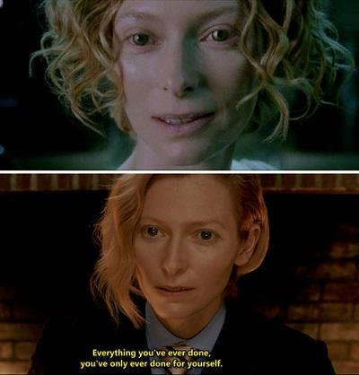 『ドクター・ストレンジ』を見た人々がエンシェント・ワンことティルダ・スウィントン様の美しカッコイイ姿に騒然とする未来が見えたので、参考にエンシェントティルダ様、平常時のティルダ様、『コンスタンティン』のマジ天使ティルダ様、『スノーピアサー』のクソババアティルダ様を置いときます 