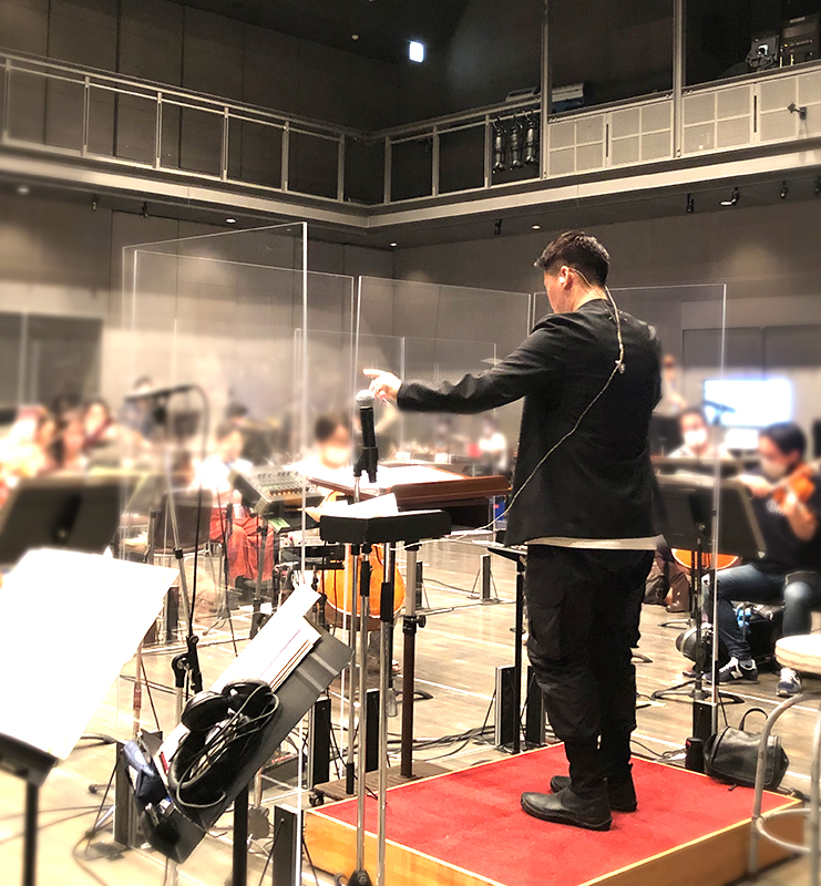 洗足学園フィルハーモニー管弦楽団の皆さまとリハーサル中です