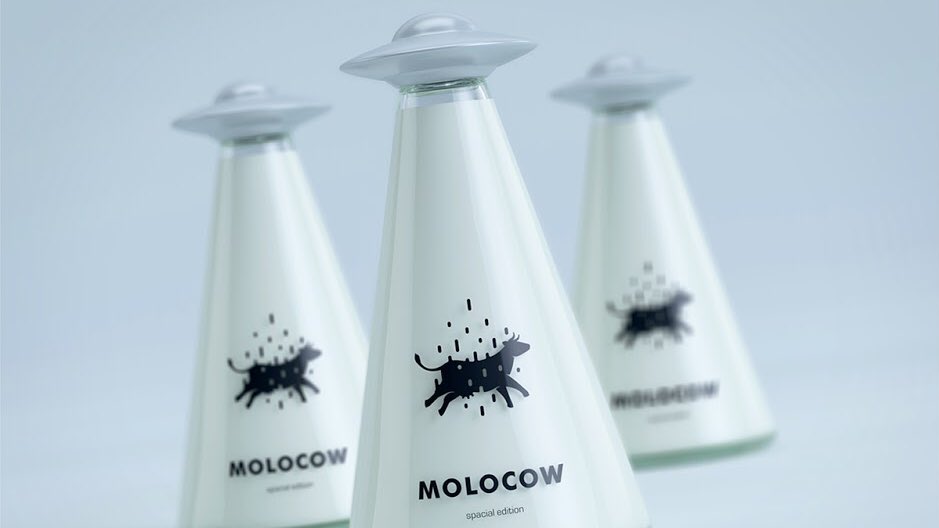 キルギスのデザイナー Marcel Sheishenov が手がけた牛乳ビン