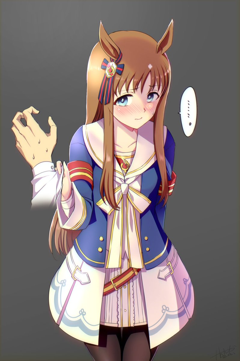 ふいに頭撫でた時に、凄い力で手を掴まれた時のグラスワンダーを描きました 