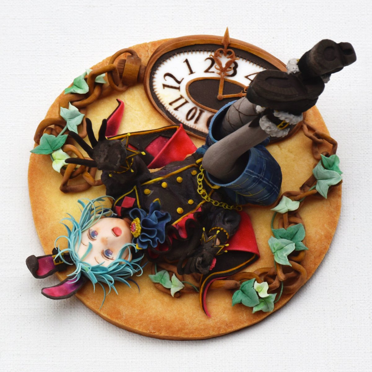 お菓子で作ったRa*bitsの紫之創くん🐰♦️ #あんスタ手描き立体クッキー 