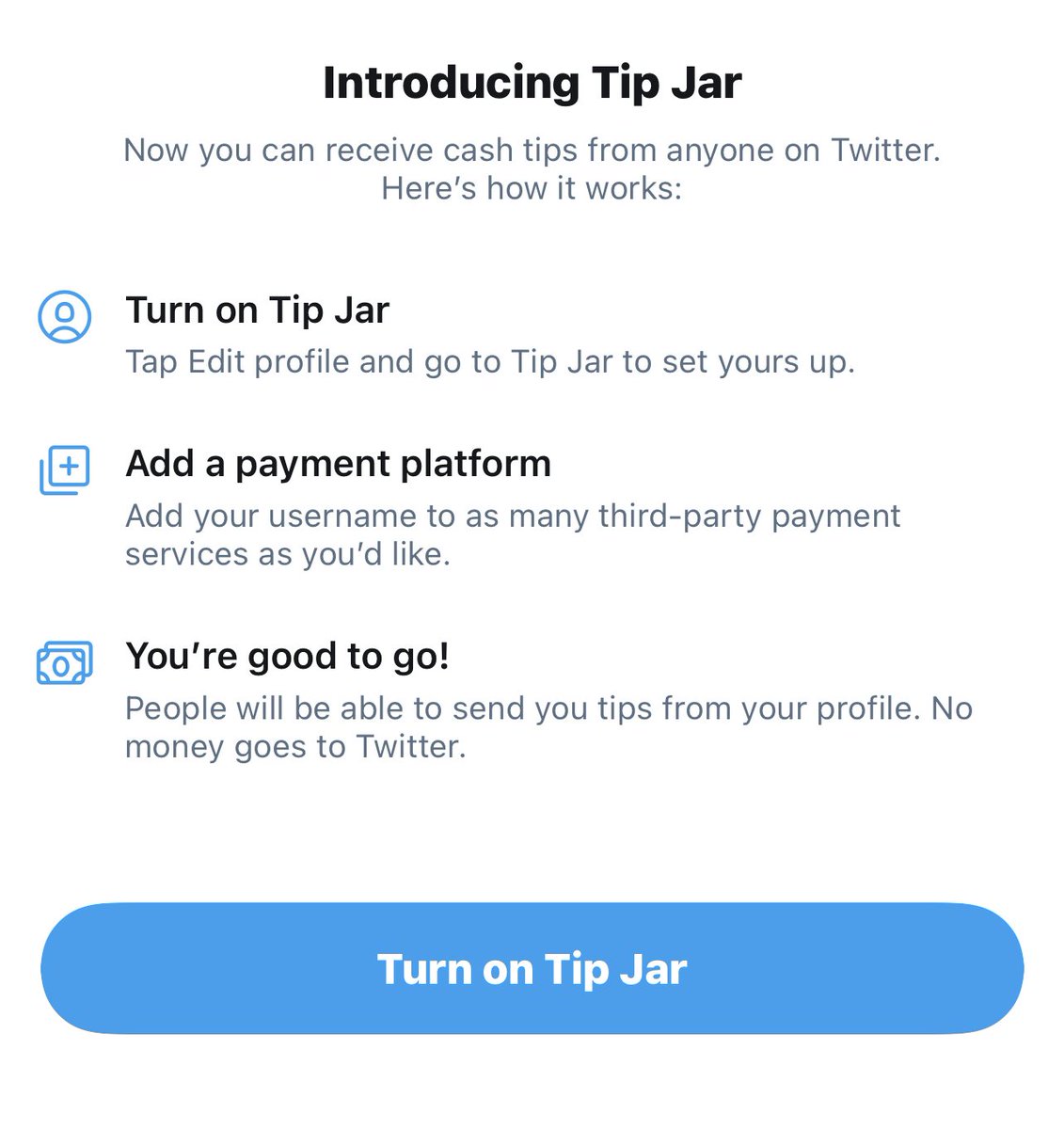おお、TwitterのSuperいいねこと投げ銭システム「Tip Jar」がいきなり実装された