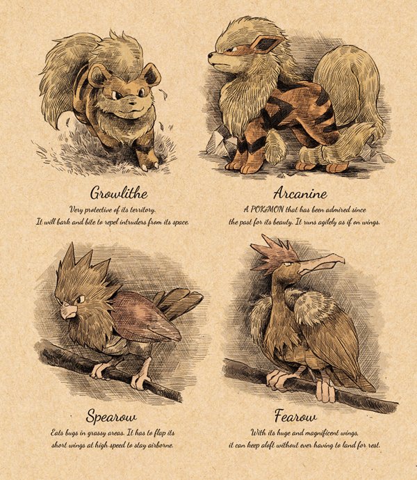 100年くらい前のポケモン図鑑（想像 