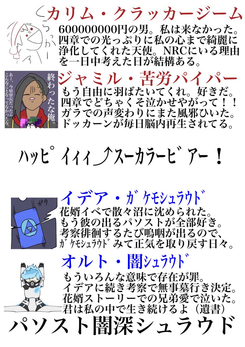 本当にツイステの推しが決まらないので助けて欲しい。（下に続きます） 