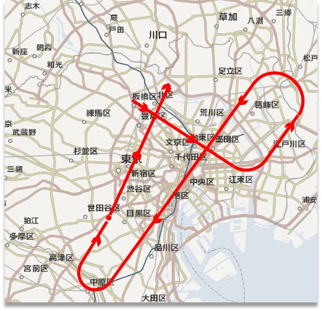 ブルーインパルス は、本日 12:40頃から13:00頃の間に、新型コロナウイルス感染症に対応中の医療従事者の方々をはじめ、多くの皆様へ敬意と感謝をお届けするため、東京都区部を中心に編隊による航過飛行を行う予定です