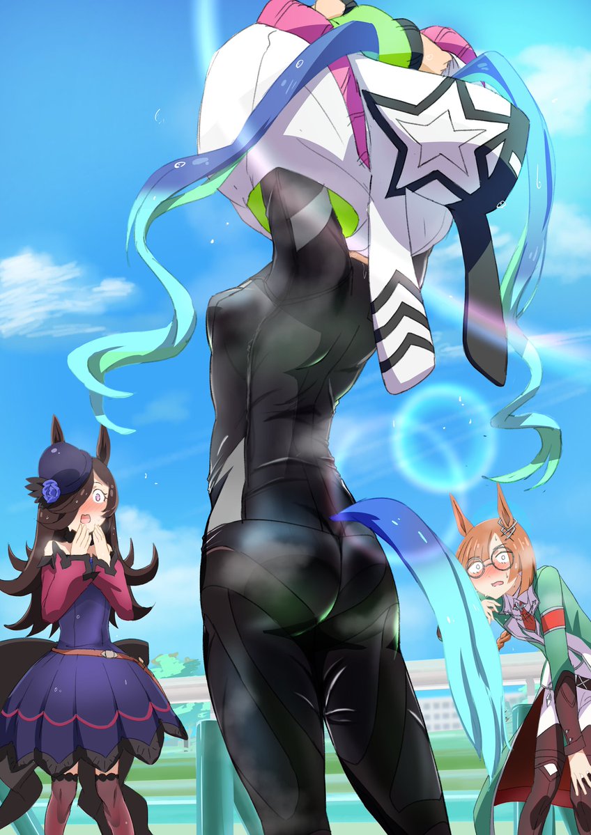 レース終わりに暑くて脱いじゃう師匠 #ツインターボ 