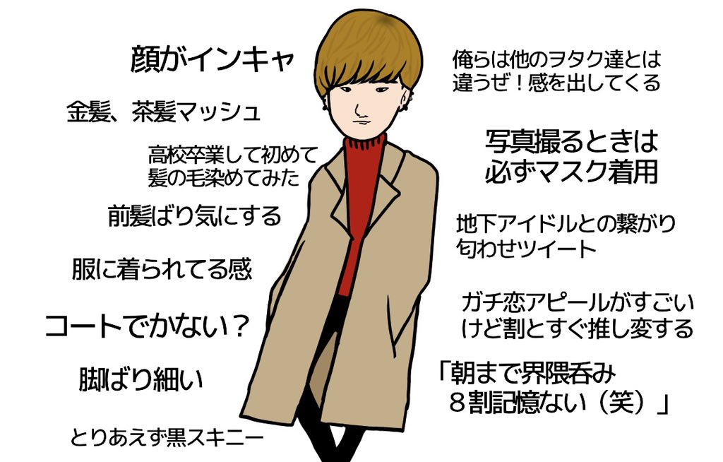 アイドル現場にいる量産型大学生風ヲタク 