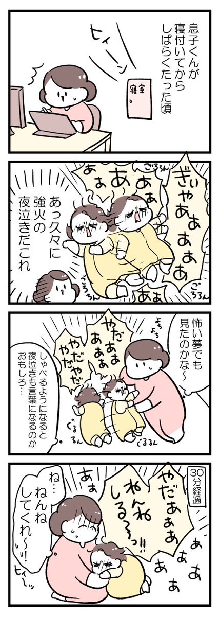 先日の夜泣き対応日記です 