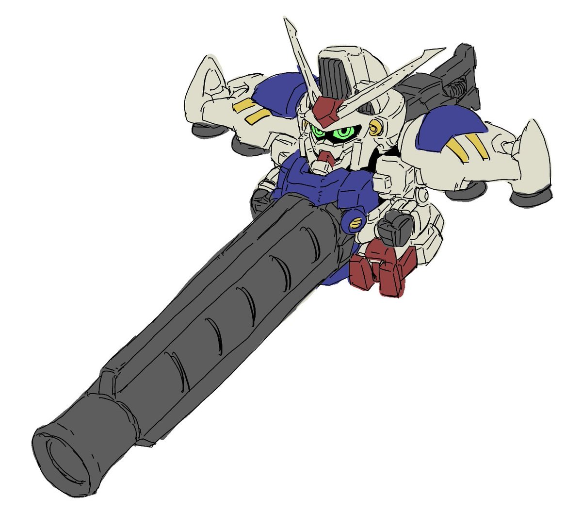 昔ゲキタマンっていう胴体から玉を打ち出すガンダムの玩具があったらしいので証言を元にイメージ画像作成したけど多分100%絶対にこれで合ってると思います(合ってるとは言ってない) 