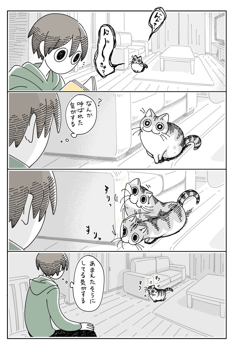 遠くの方であまえるネコ  